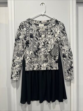 RD Style Black and White Snake Print Dress